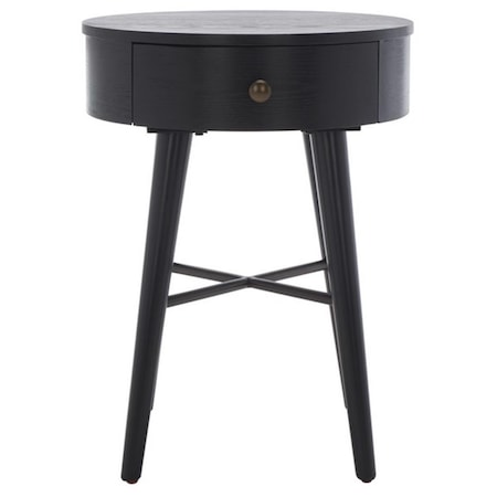 Safavieh Scully 1 Drawer Nightstand, Black & Antique Gold NST6406B